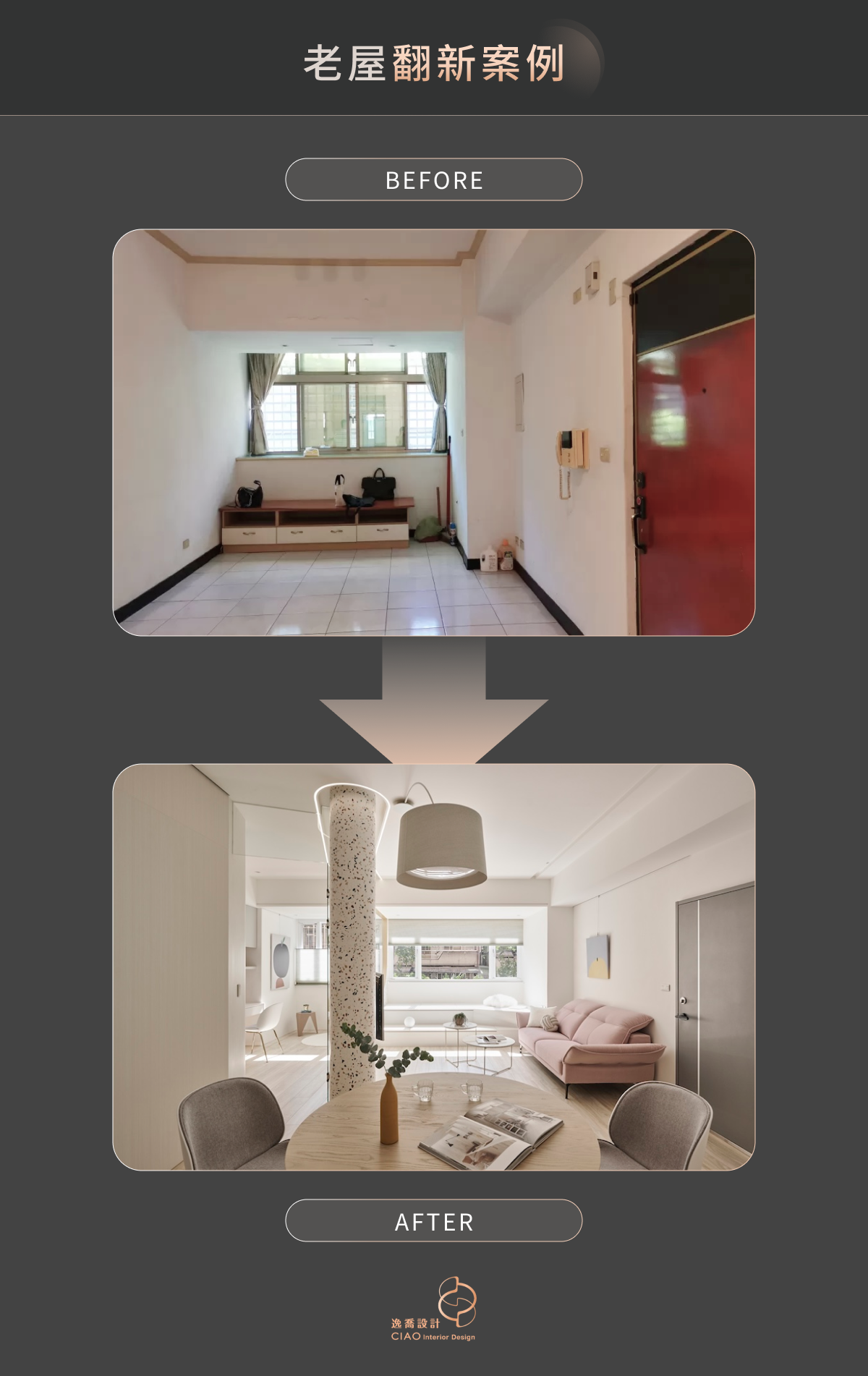 案例 2：樹林 20 年老屋爆改北歐風粉彩小屋